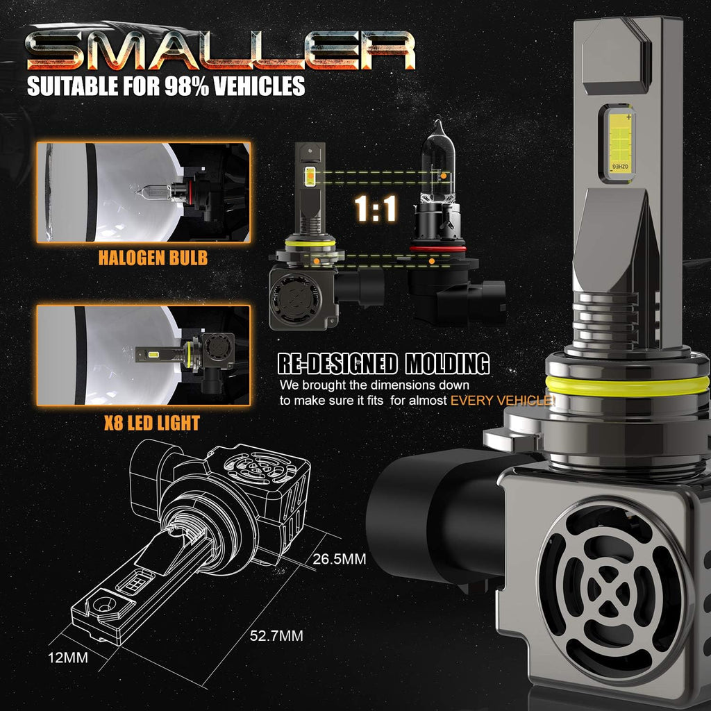 Wireless HIR2 LED Headlight Bulb 120W 20000 Lumens 6500K D935