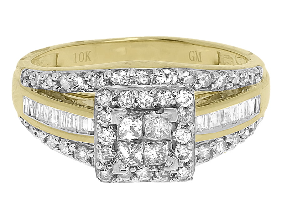 10k Yellow Gold Princess Diamond Engagement Ring Z893