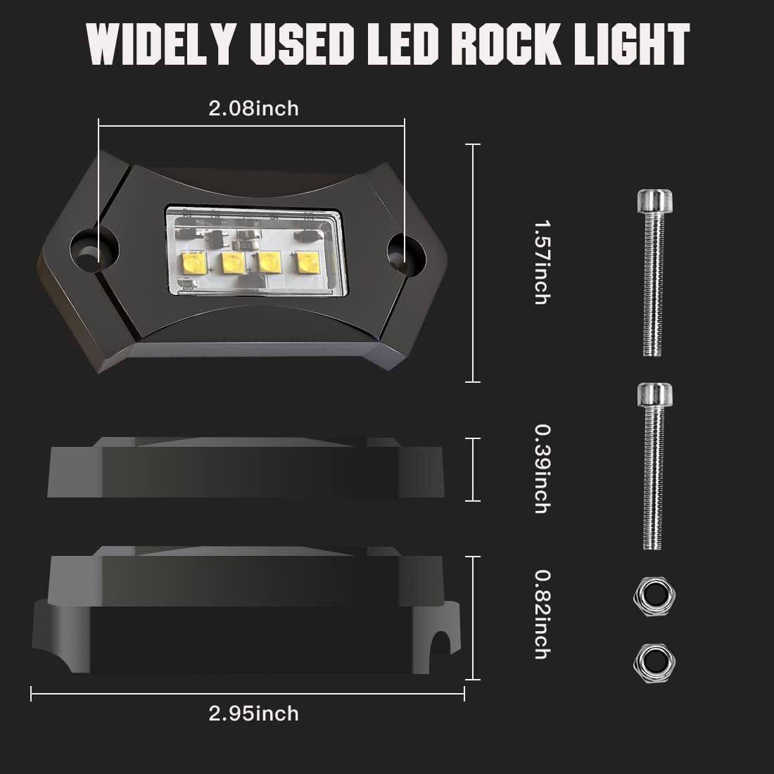 White 12PCS LED Rock Lights O894