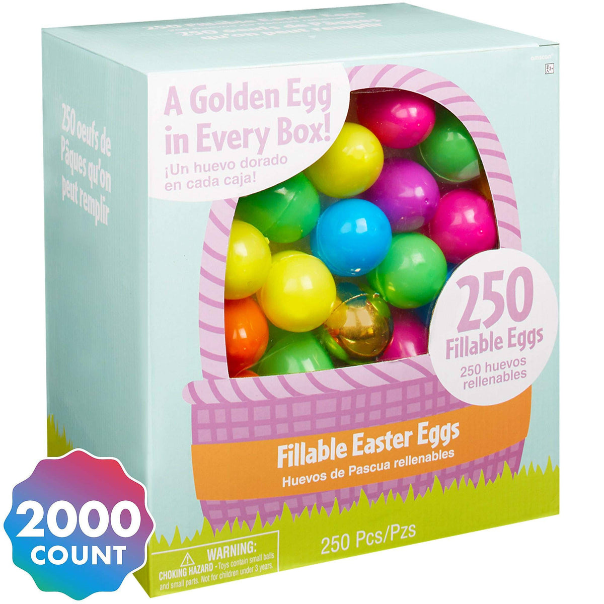 Multi-Colored Plastic Easter Eggs, 2,000 Count I918417