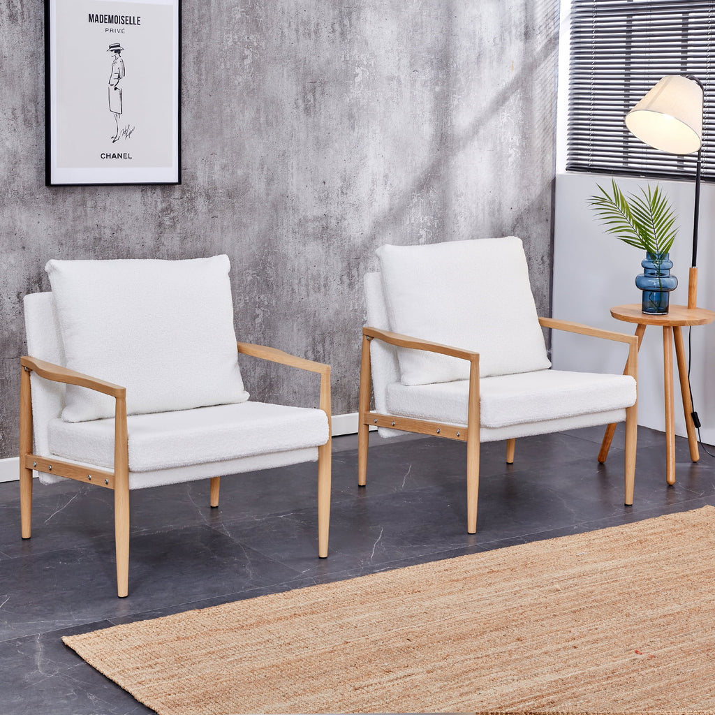 Modern Sofa Chair Set with Velvet Accent H299655