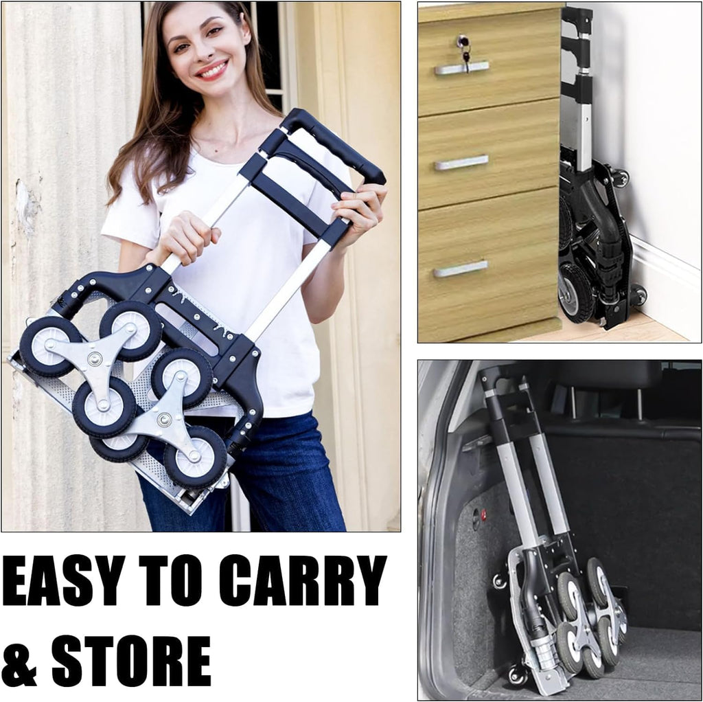 Aluminum Folding Hand Truck with Telescoping Handle and Rubber Wheels F848729