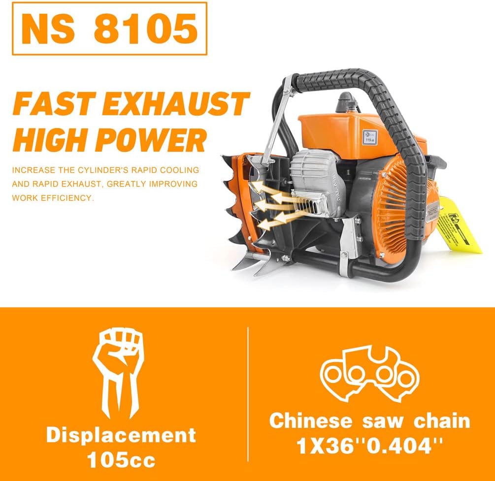 36 inch Gas Chainsaw 105cc 4.8KW 6.5HP X2270