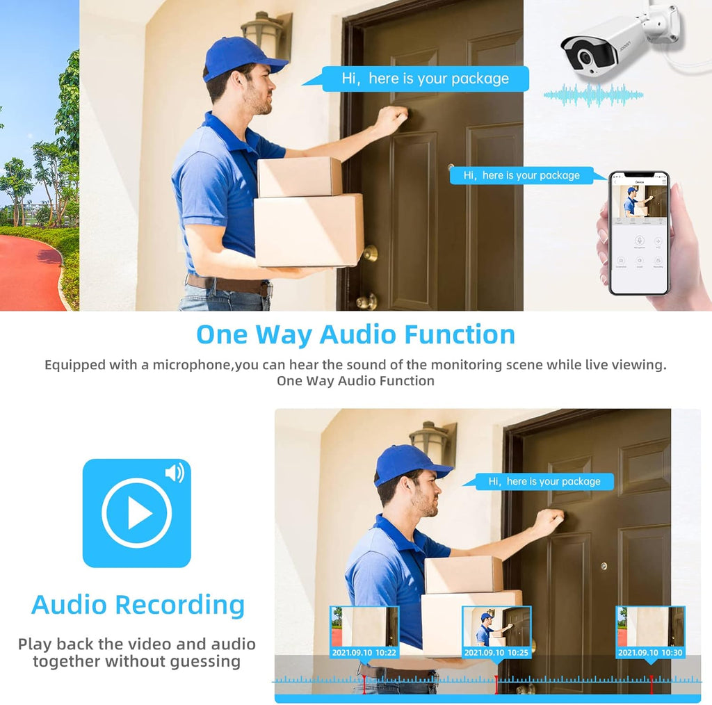 Wireless Security Camera System, 8 Channel 3MP NVR with 1TB Hard Drive, 4pcs 3.0 Megapixel WiFi IP Cameras Outdoor O4711