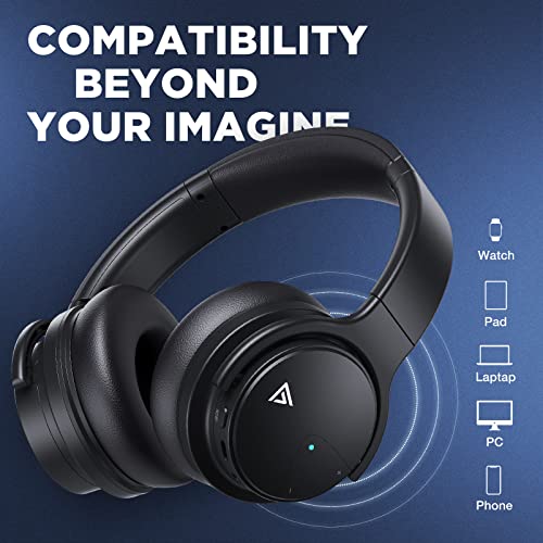 Matte Black Active Noise Cancelling Wireless Over Ear Bluetooth Headphones U156569
