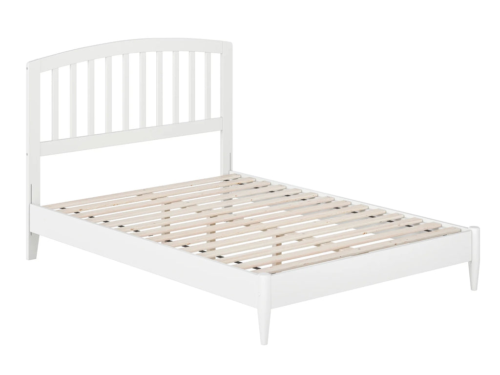 White Full Solid Wood Low Profile Platform Bed C6201