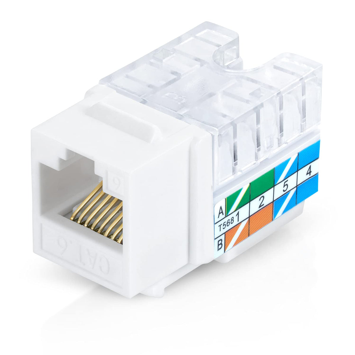 50-Pack White Cat6/5e Keystone Jack X541372