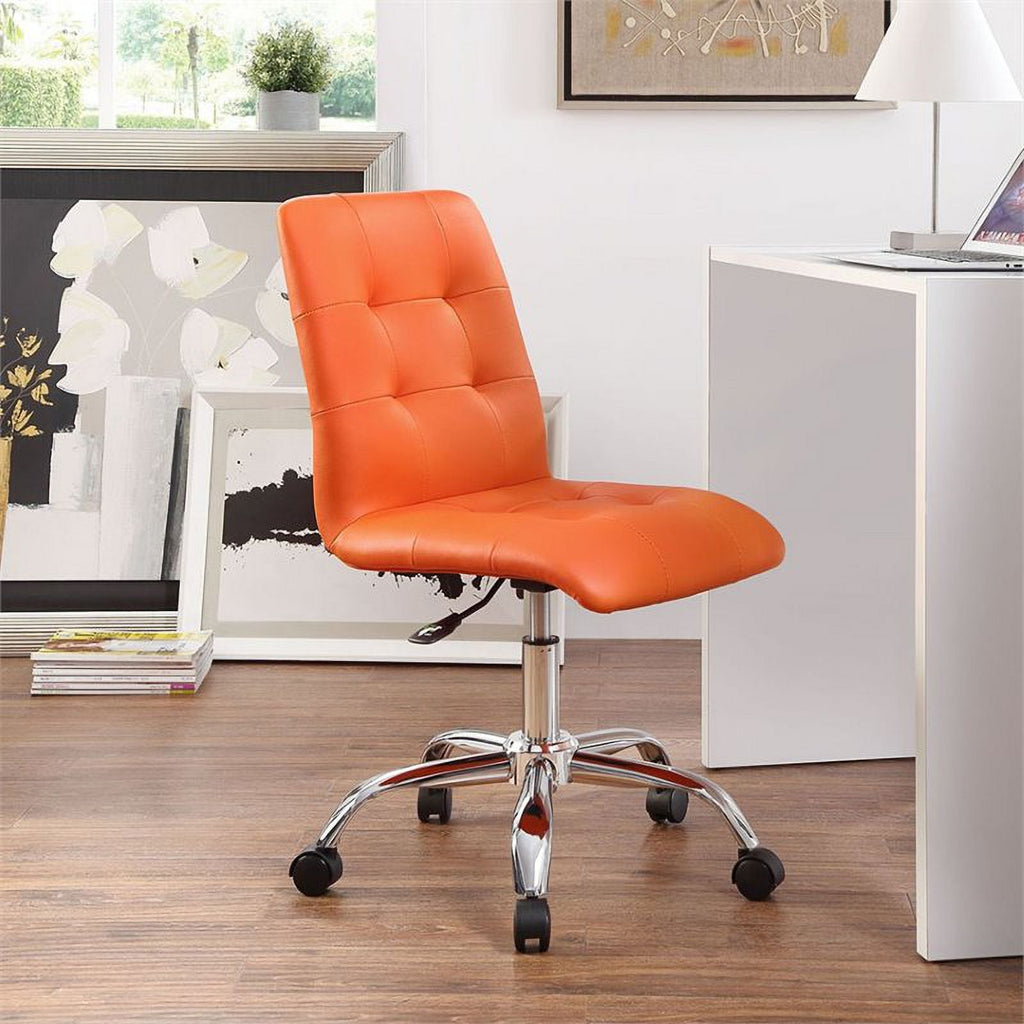 Faux Leather Mid Back Swivel Office Chair X405