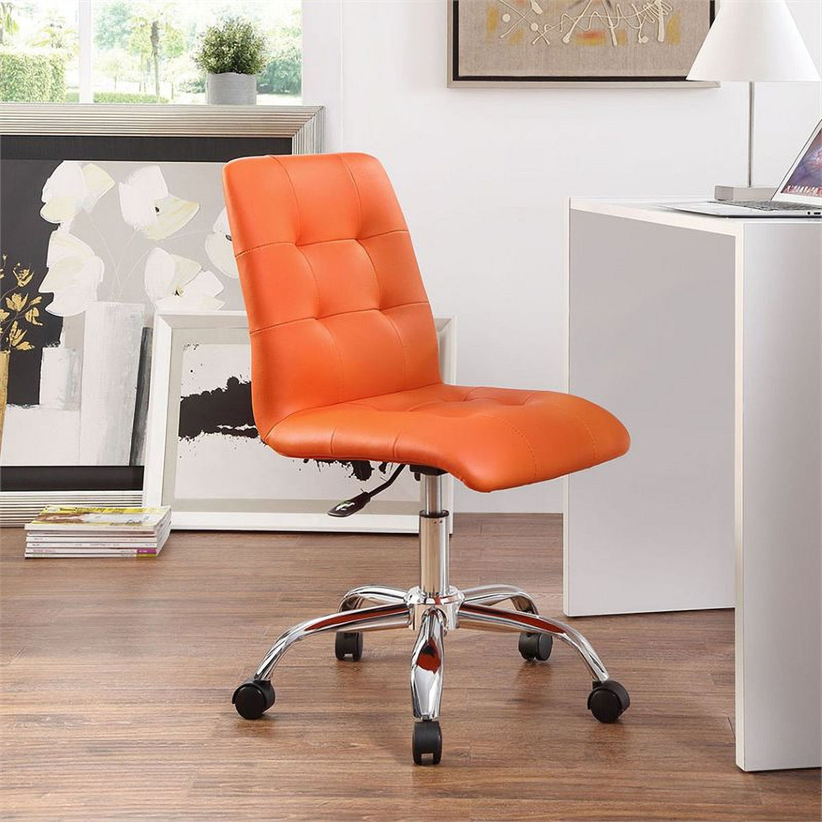 Faux Leather Mid Back Swivel Office Chair X405