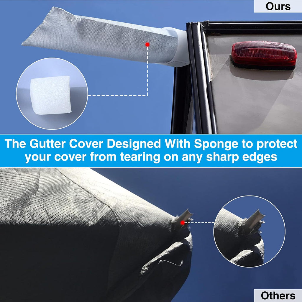 Rip-Stop RV Cover Waterproof Camper Cover with Gutter Covers H453067