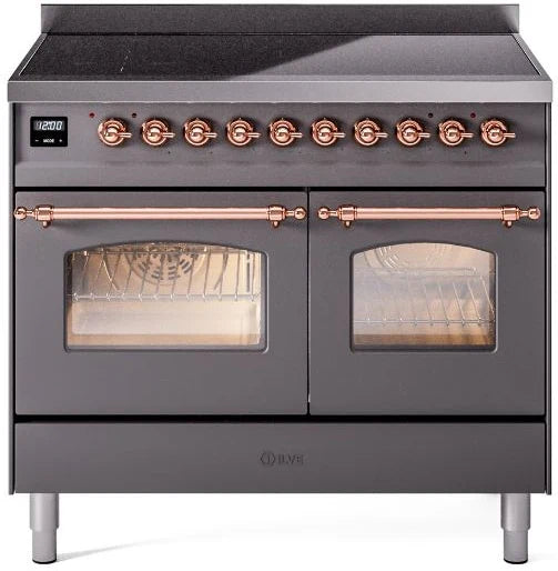 40 Induction Range with Electric Oven in Matte Graphite with Copper Trim S277703