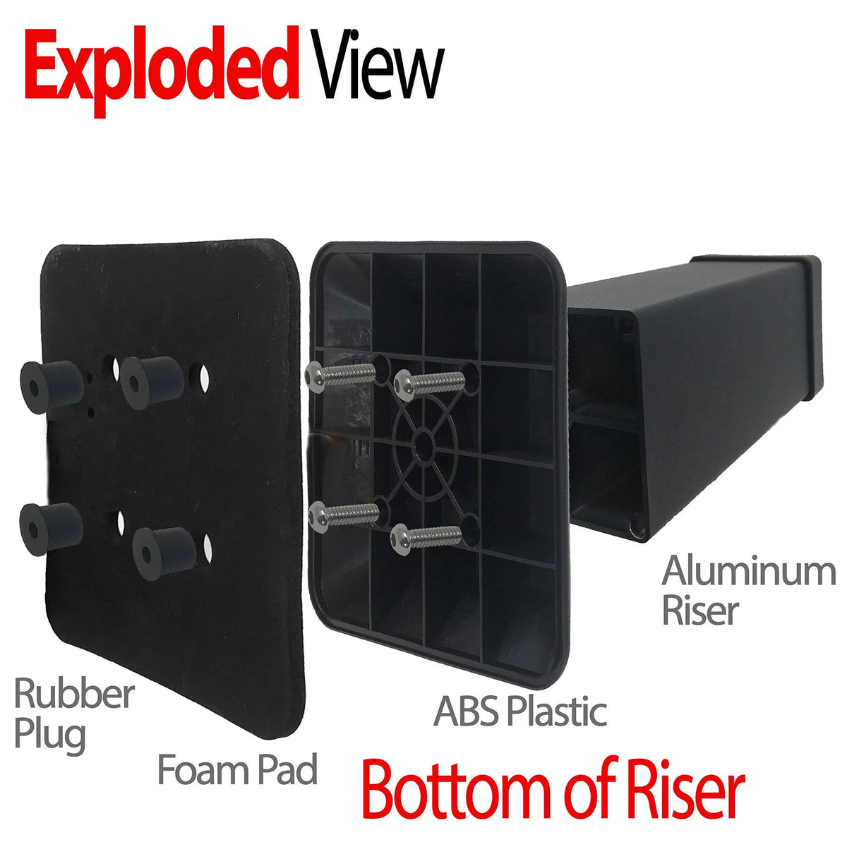 Aluminum Bed Riser 5.5 Inch Lift 4 Pack F260977