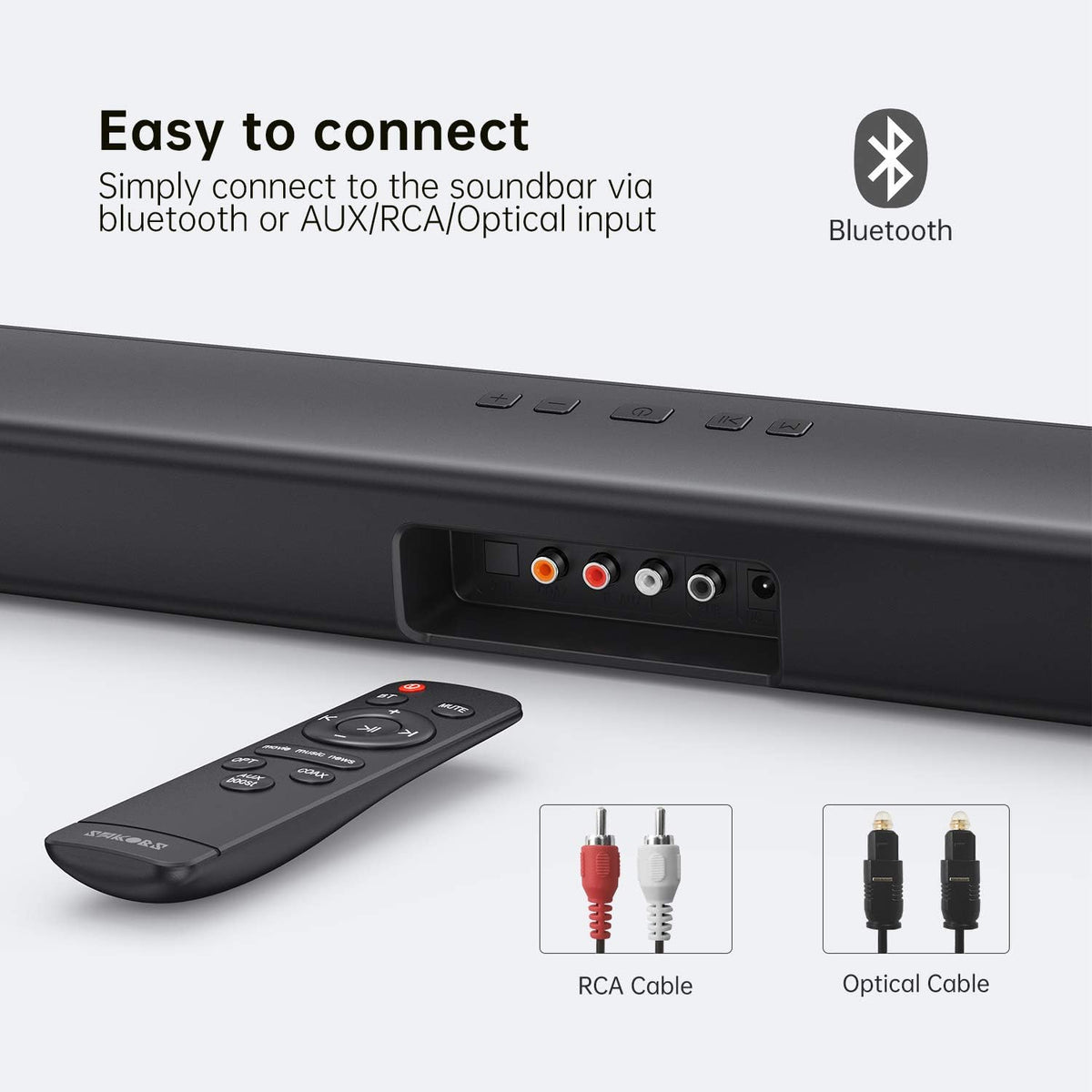 29 Inch Soundbar with Bluetooth Optical Aux Remote Control L33566