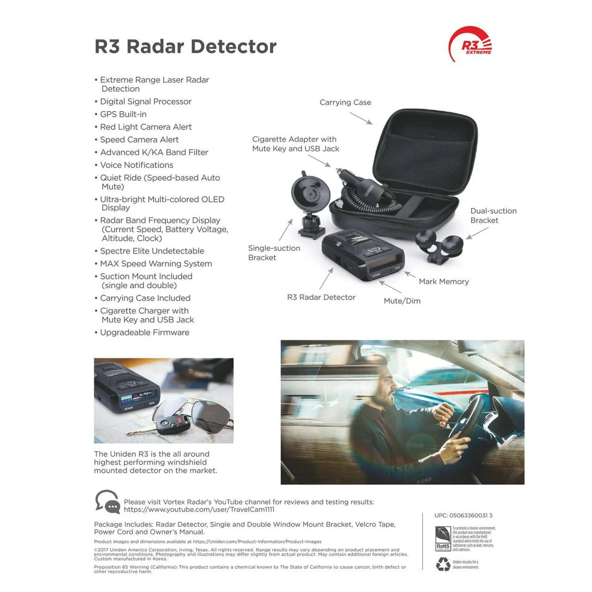 Long-range Radar and Laser Detector with GPS G884