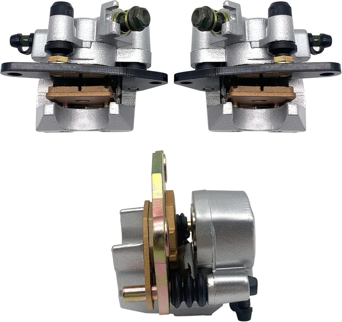 Front Left Right & Rear Brake Calipers for Suzuki Vinson 500 LT-A500F/LT-F500F 2003-2007 Pack of 2 P104