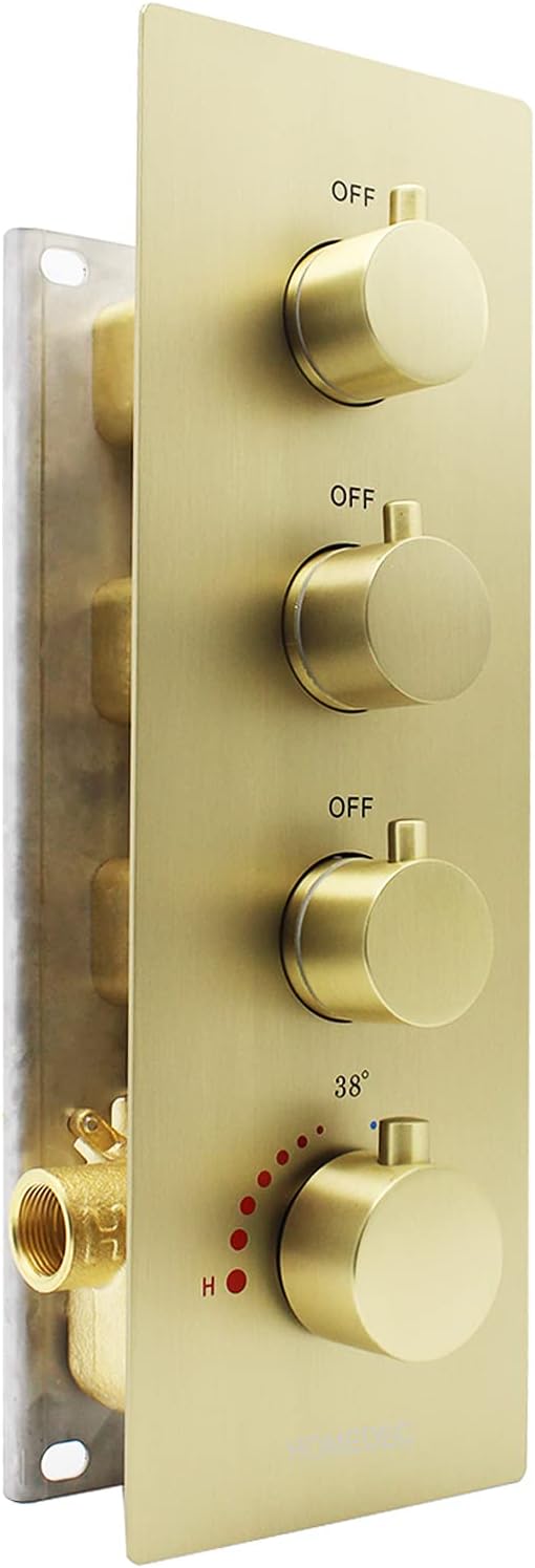 Brushed Nickel Thermostatic Shower Diverter Mixer Valve R2945