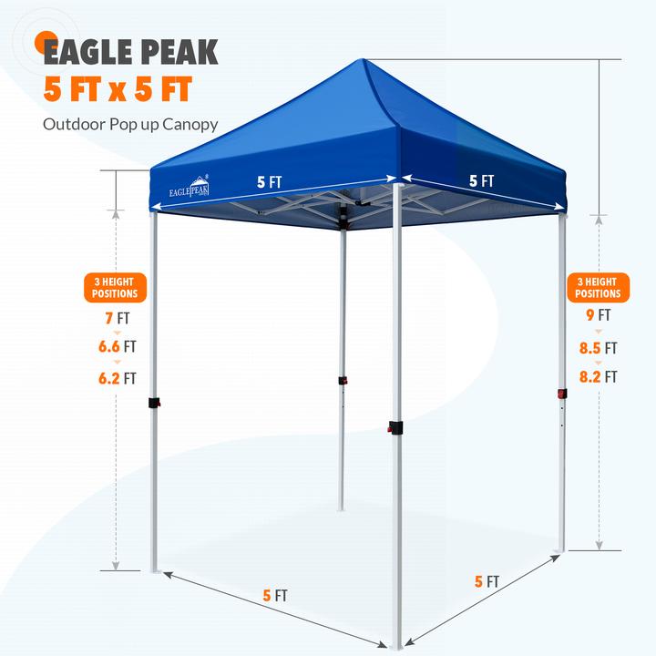 5x5ft Pop Up Canopy Tent Straight Leg Folding Shelter I1043