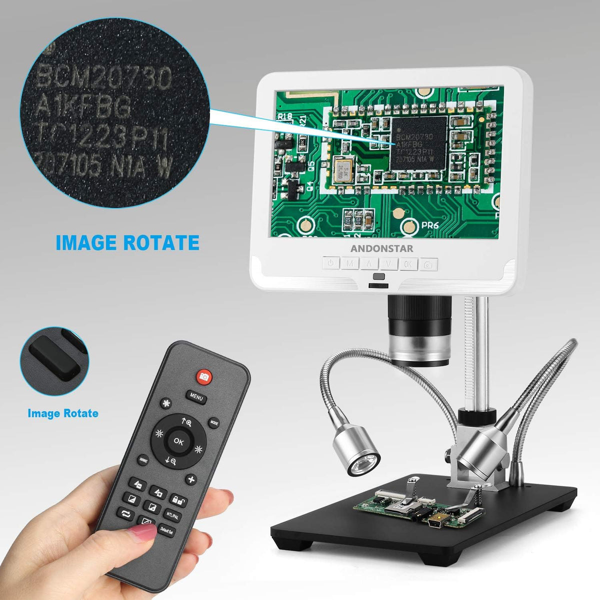 Digital Microscope 7 Inches LCD 1080P 200X Magnification Soldering Tool H5618