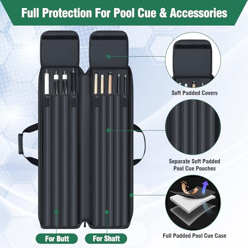 4x5 Soft Padded Pool Cue Case with Backpack Straps H2296