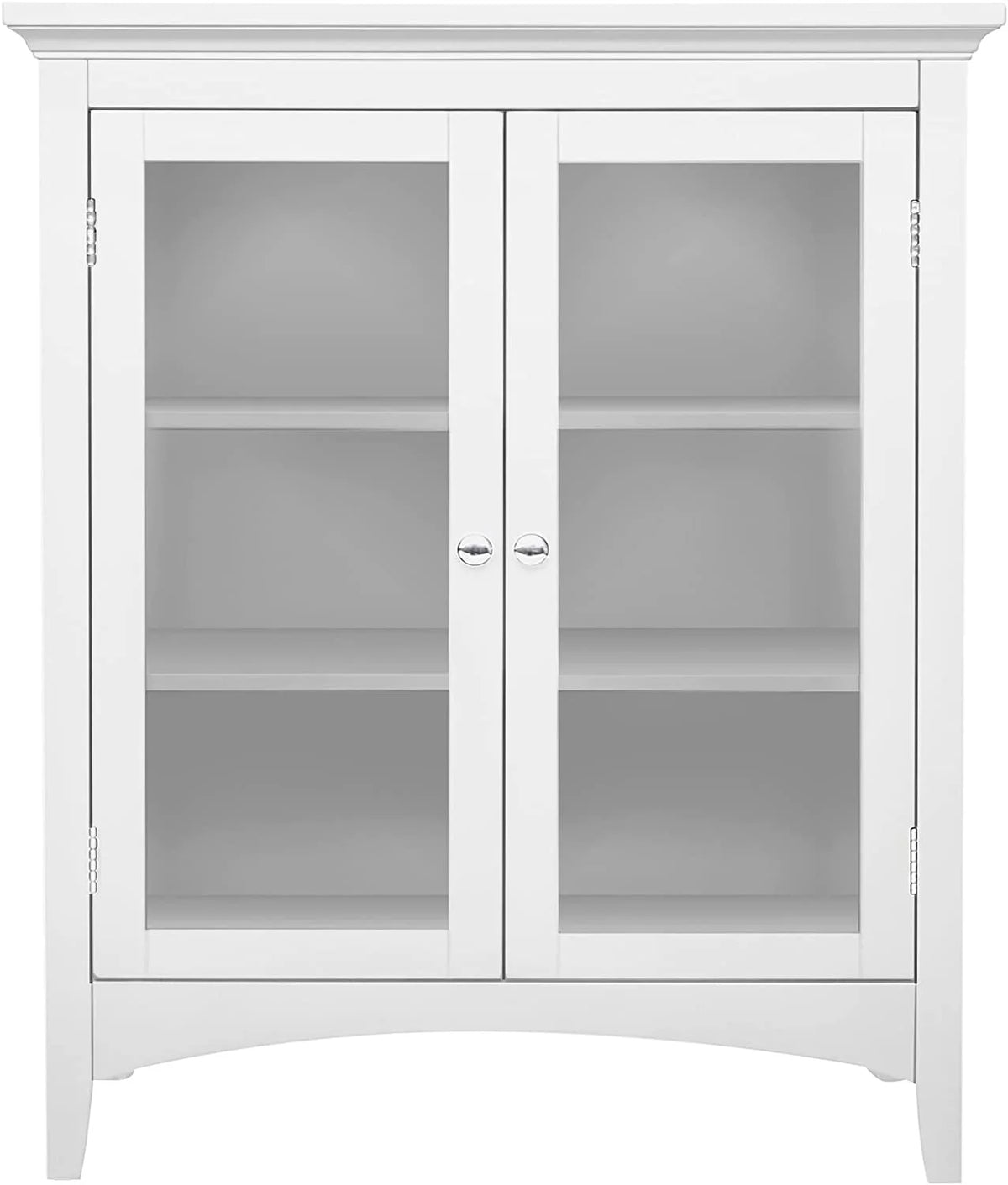 White 2-Door Wooden Floor Cabinet with Adjustable Shelves T569587