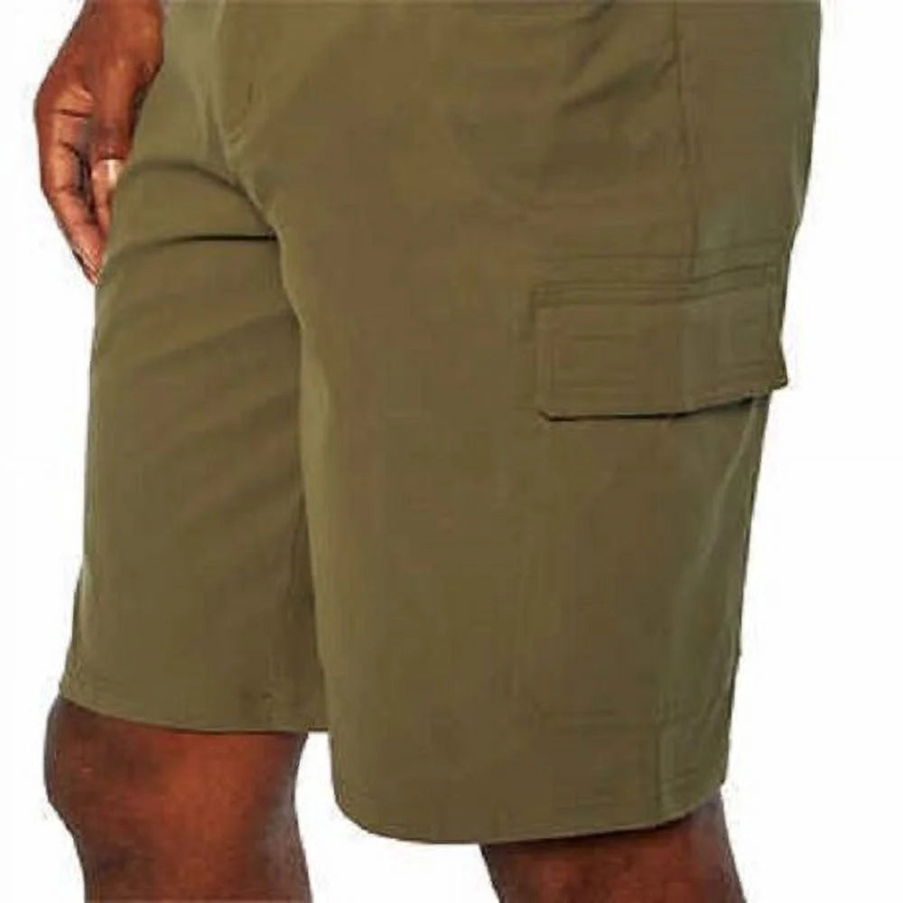 Men's Stretch Cargo Short with Adjustable Belt, Olive Night, 38 W835027