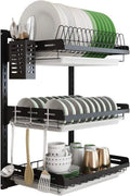 Black Stainless Steel 3 Tier Dish Drying Rack with Drainboard C3264