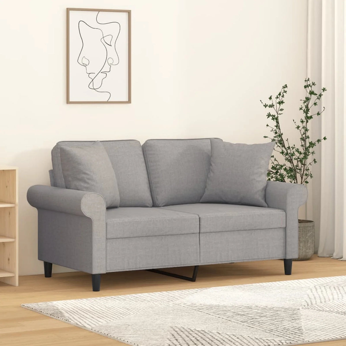 Gray 47.2" Fabric 2-Seater Sofa W8573