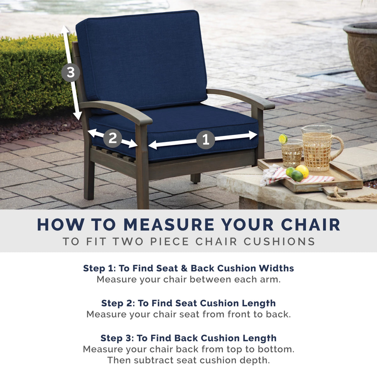Outdoor Dining Chair Cushion 20 x 20 G8043