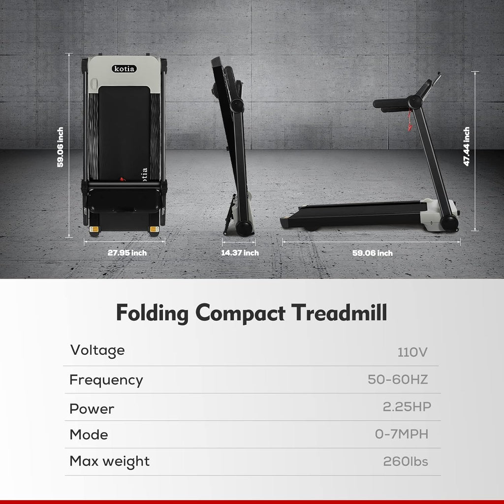 Portable Folding Treadmill with Bluetooth Speaker J8997