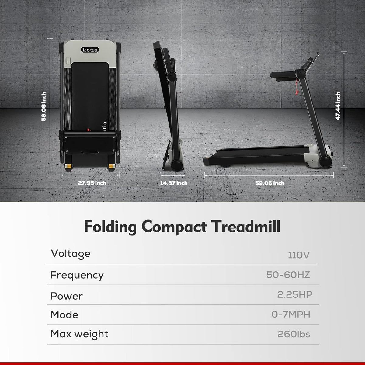 Portable Folding Treadmill with Bluetooth Speaker J8997