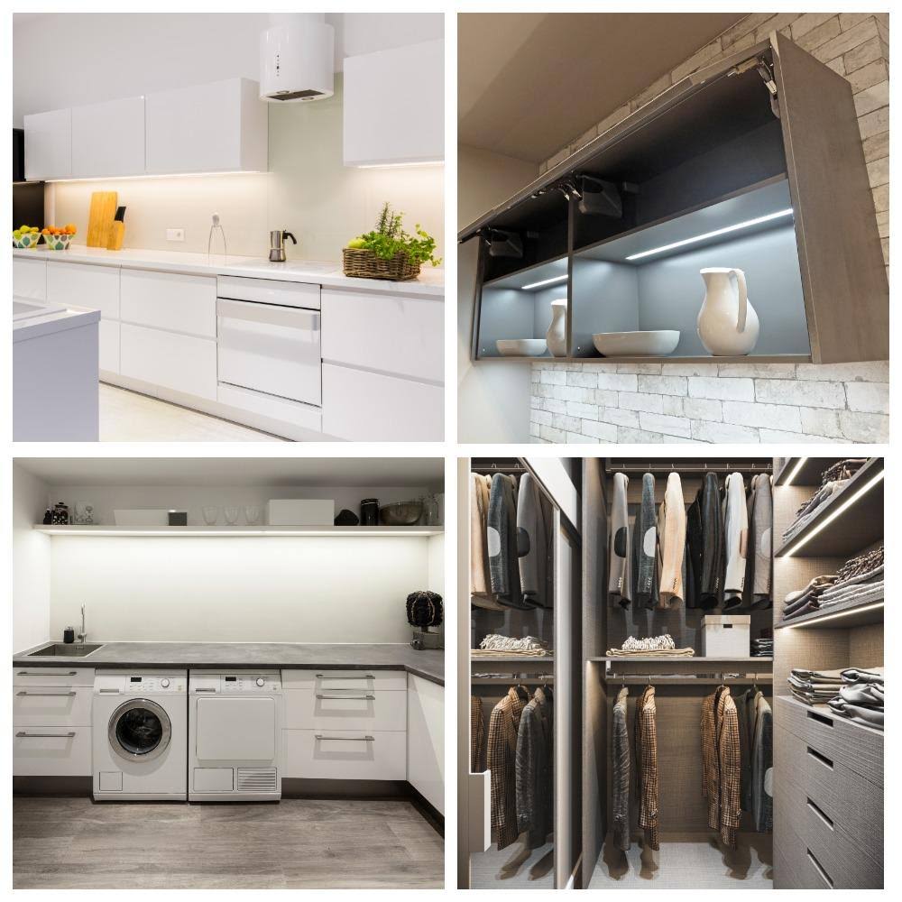 White Finish 3 Extra Long 20 inch Panels LED Dimmable Under Cabinet Lighting Kit M2398