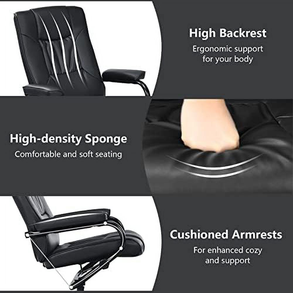 Brown PU Leather Swivel Reclining Chair with Ottoman C63924