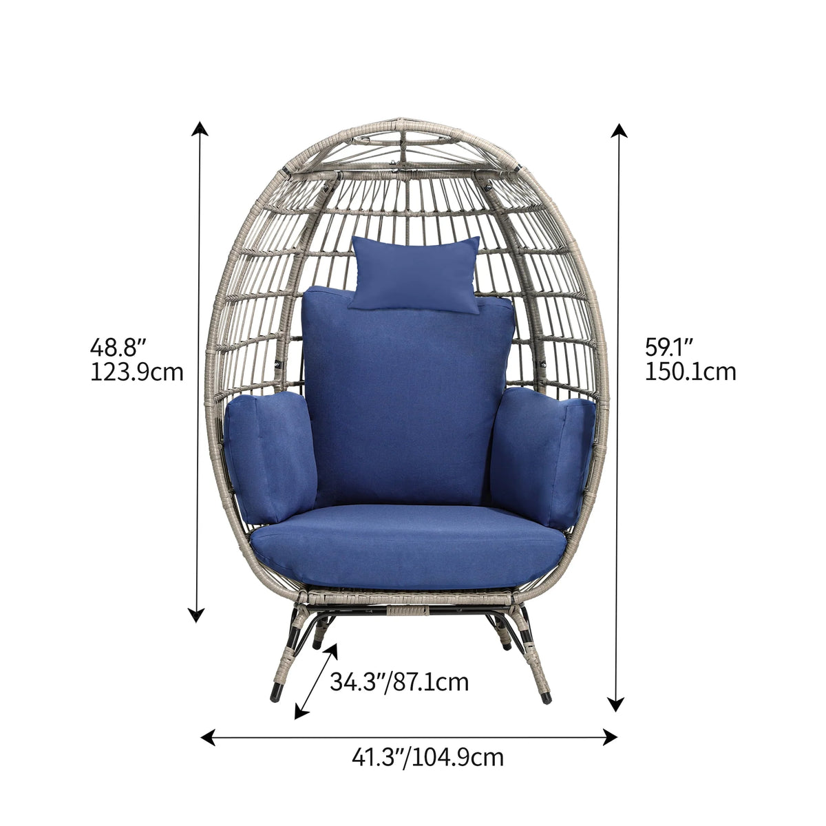 Egg Chair with Cushion Wicker PE Rattan B84379
