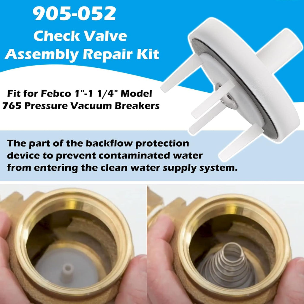 905-212 Bonnet and Poppet Repair Kit & 905-052 Check Valve Assembly Repair Kit & Canopy for Febco 765EBV 1" & 1-1/4" 765 Backflow Preventer and Vacuum Breaker Pack of 2 L48074