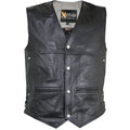 Black Leather Biker Vest T664