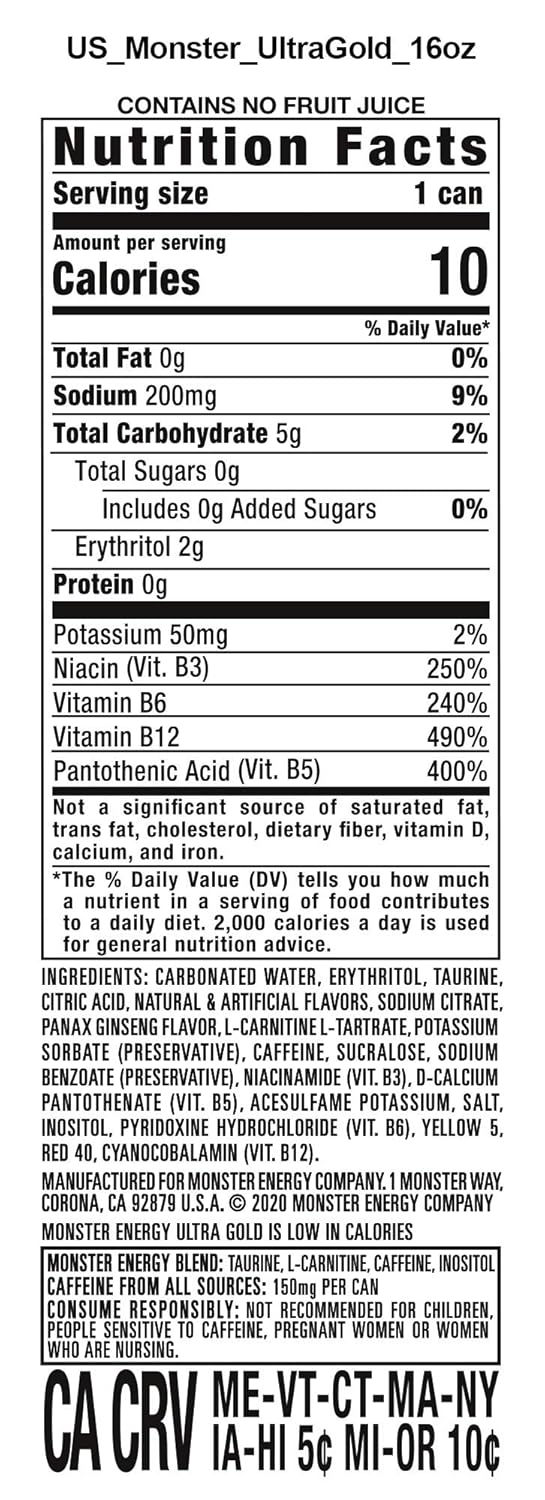 Sugar Free Energy Drink, 16 Ounce (Pack of 24) F31373