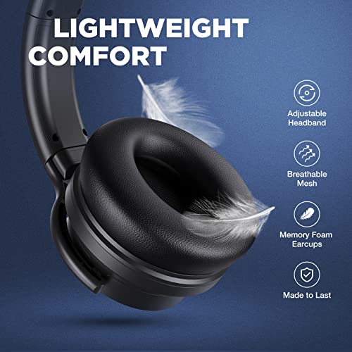 Matte Black Active Noise Cancelling Wireless Over Ear Bluetooth Headphones U156569