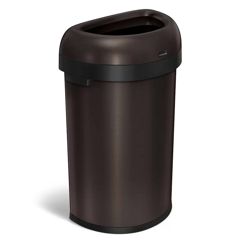 Semi-Round Lift-Off Lid 15.9 gal Stainless Steel Trash Can J5505