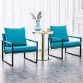 White PU Leather Accent Chair with Metal Frame C608