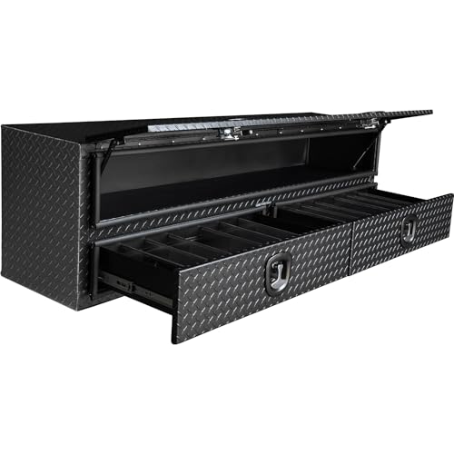 Aluminum Heavy-Duty Flatbed Truck Tool Box 21 x 18 x 72 Inch T823911