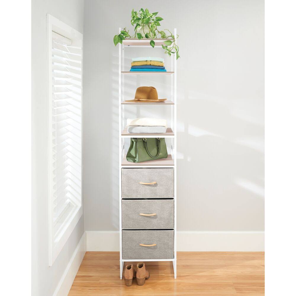 Natural Tall Vertical Fabric Dresser, 3-Drawer Y626