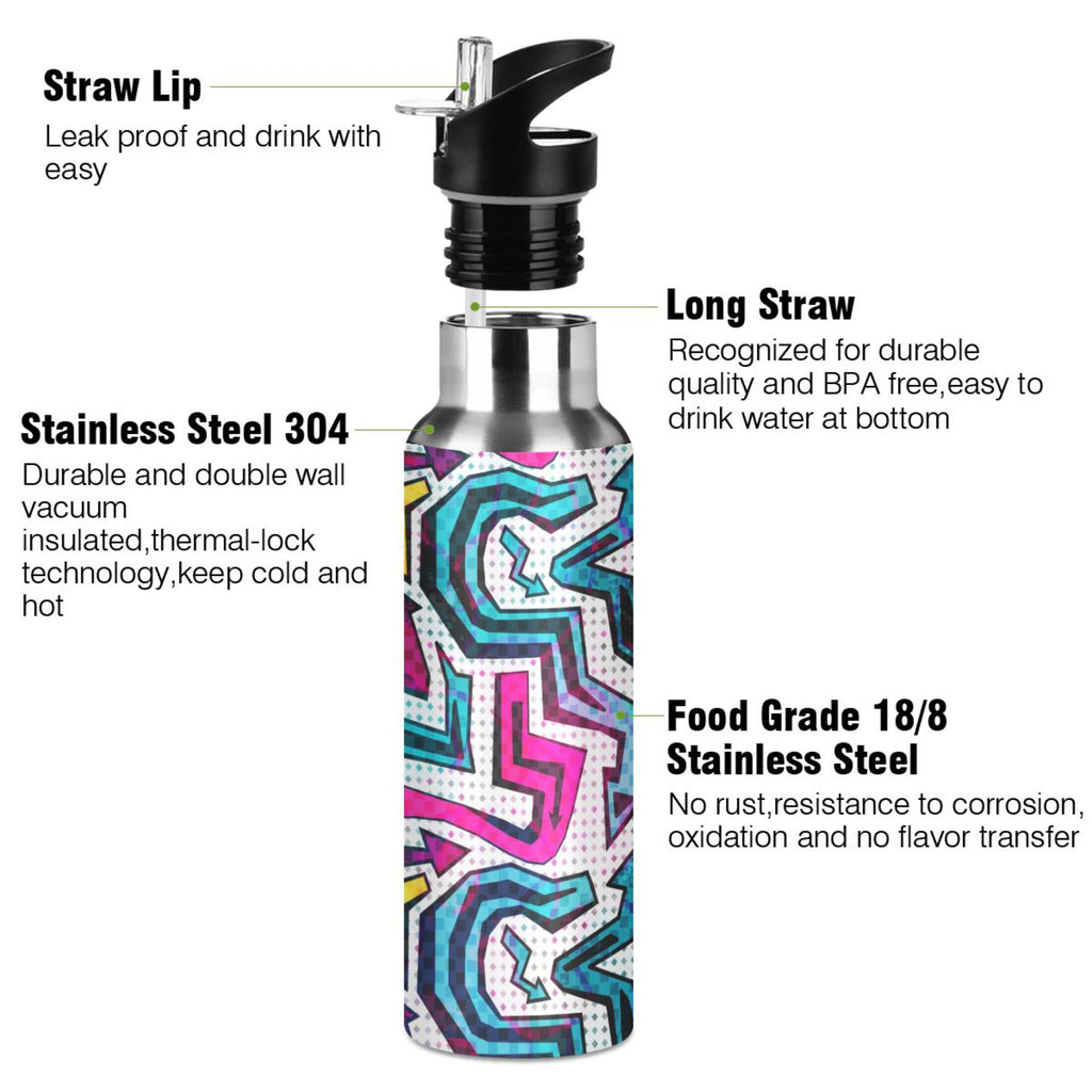 Stainless Steel Insulated Water Bottle with Straw Lid J497074
