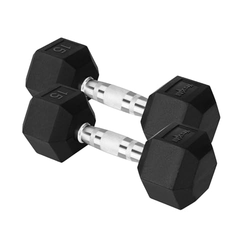 Chrome Rubber Grip Encased Hex Dumbbells 10-30 LBS Pair Y32913