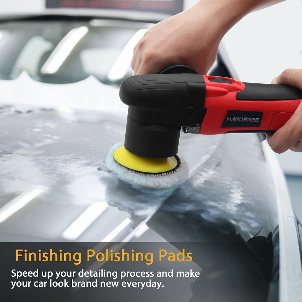 3-Inch Dual Action Car Polisher with 4 Foam and 1 Wool Pads L21328