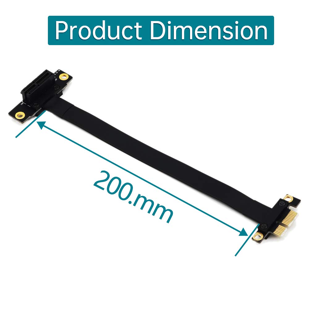 PCI Express 36PIN 1X Extender Extension Cable (90 Degree 20cm) Pack of 2 J28733
