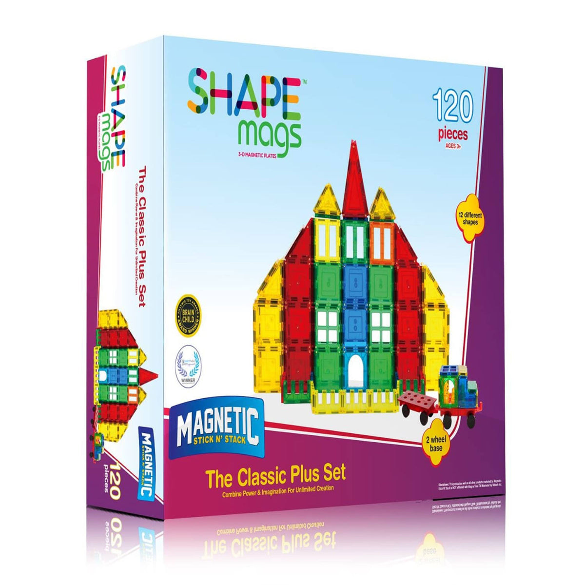 Magnetic 120-Piece Set with 2 Wheel Bases Q816534