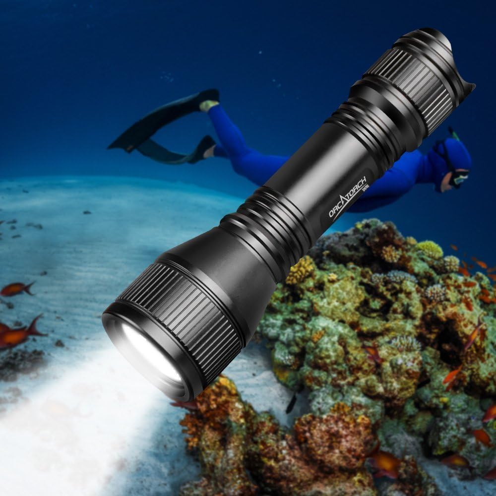 D550 Dive Light 1000 Lumens Scuba Diving Flashlight 3 Modes IP68 Waterproof Underwater Torch X2643