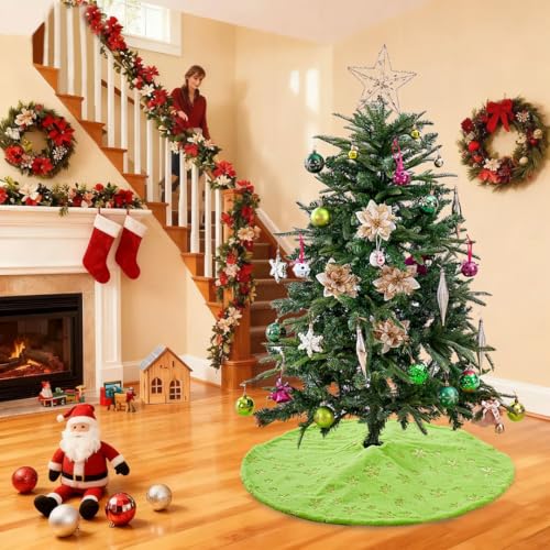 White 36 Inches Faux Fur Christmas Tree Skirt U356381