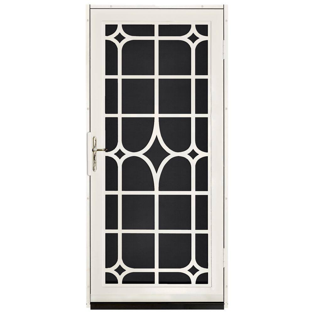 36 in. x 80 in. Steel Security Door with Black Perforated Screen N333775