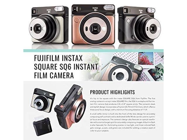 Graphite Gray Instant Film Camera with 20 Sheets Film and Camera Strap G364